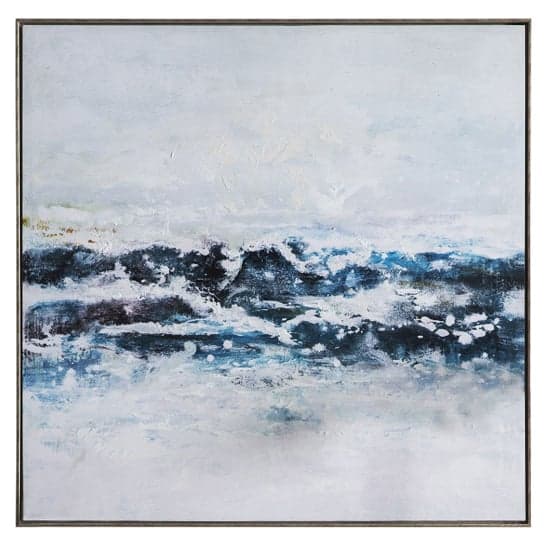 Pacifica Ocean Waves Framed Wall Art In Blue And White_2
