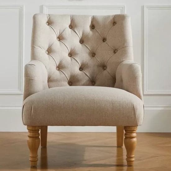 Padston Fabric Lounge Chaise Armchair In Wheat_2
