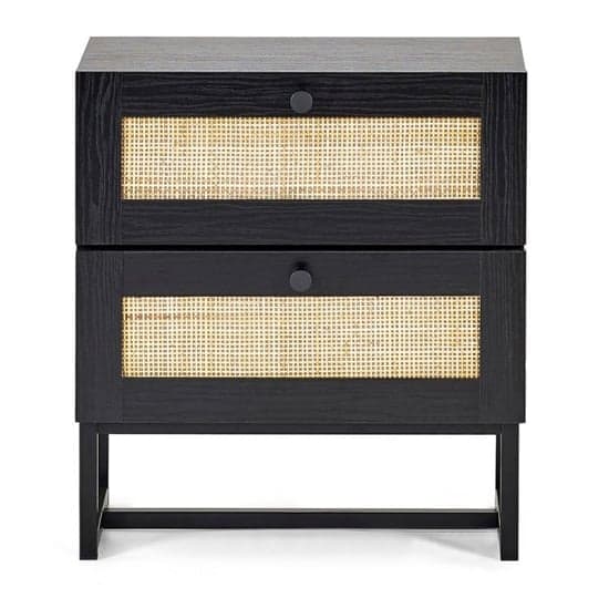 Pabla Wooden Bedside Cabinet With 2 Drawers In Black_2