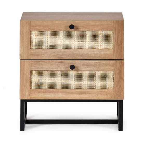 Pabla Wooden Bedside Cabinet With 2 Drawers In Oak_4