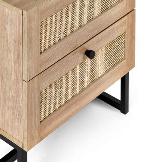 Pabla Wooden Bedside Cabinet With 2 Drawers In Oak_5