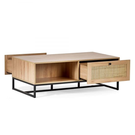 Pabla Wooden Coffee Table With 2 Drawers In Oak_3