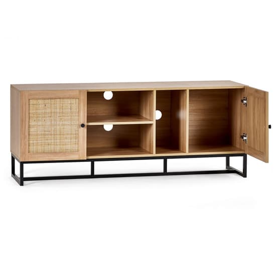 Pabla Wooden TV Stand With 2 Doors 2 Shelves In Oak_4