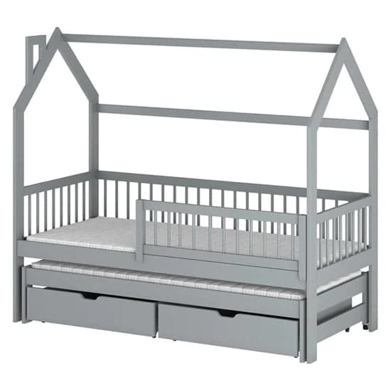 Pago Trundle Wooden Single Bed In Grey_2