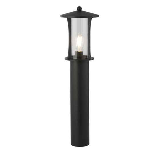 Pagoda Outdoor Post Light In Black With Clear Glass_2