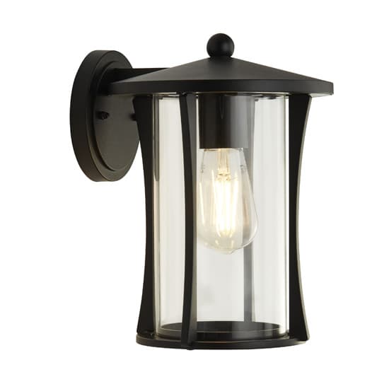 Pagoda Outdoor Wall Light In Black With Clear Glass_2