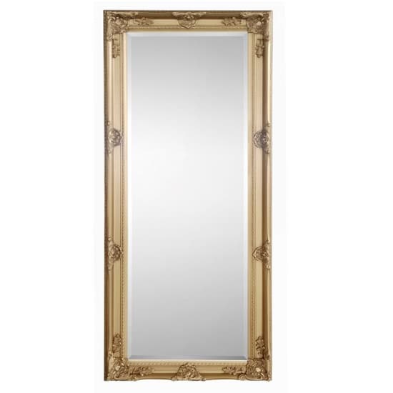 Padilla Lean-to Dress Mirror In Golden Wooden Frame