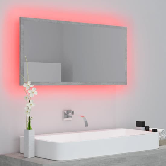 Palatka Bathroom Mirror In Concrete Effect With LED Lights_3