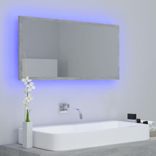 Palatka Bathroom Mirror In Concrete Effect With LED Lights_4
