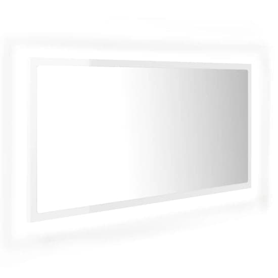Palatka Gloss Bathroom Mirror In White With LED Lights_5