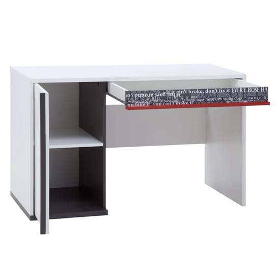 Palmer Kids Wooden Computer Desk With 1 Door In Matt White Furniture in Fashion