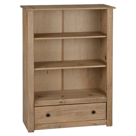 Prinsburg Wooden 1 Drawer Bookcase In Natural Wax_1