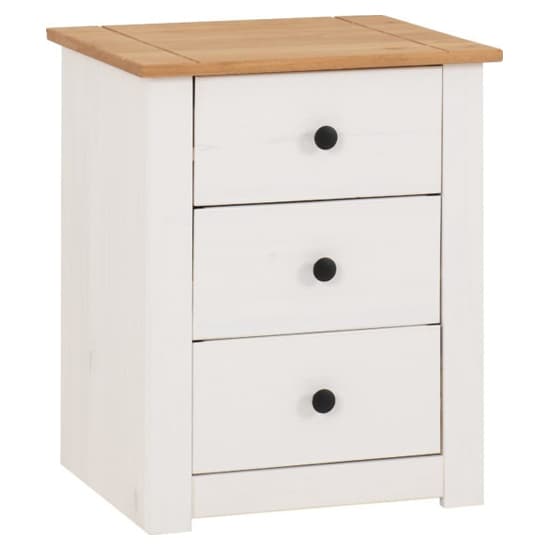 Pavia Bedside Cabinet With 3 Drawers In White And Natural Wax_2
