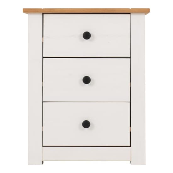 Pavia Bedside Cabinet With 3 Drawers In White And Natural Wax_4