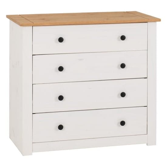 Pavia Chest Of 4 Drawers In White And Natural Wax_2