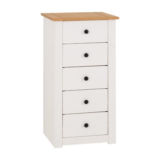 Pavia Chest Of 5 Drawers In White And Natural Wax_3