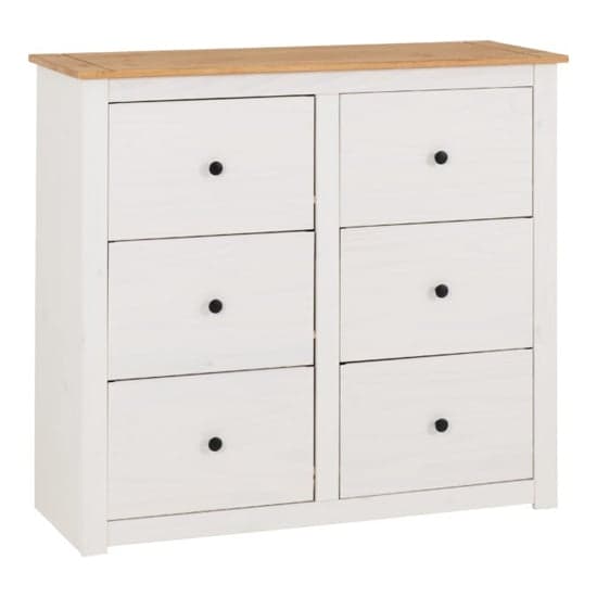 Pavia Chest Of 6 Drawers In White And Natural Wax_2
