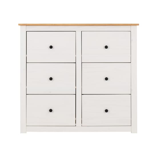 Pavia Chest Of 6 Drawers In White And Natural Wax_4