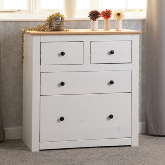 Pavia Chest Of Drawers In White And Natural Wax_1