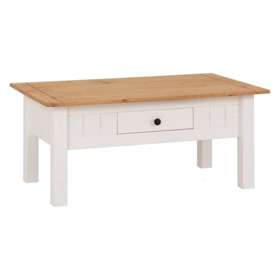 Pavia Coffee Table With 1 Drawer In White And Natural Wax_2
