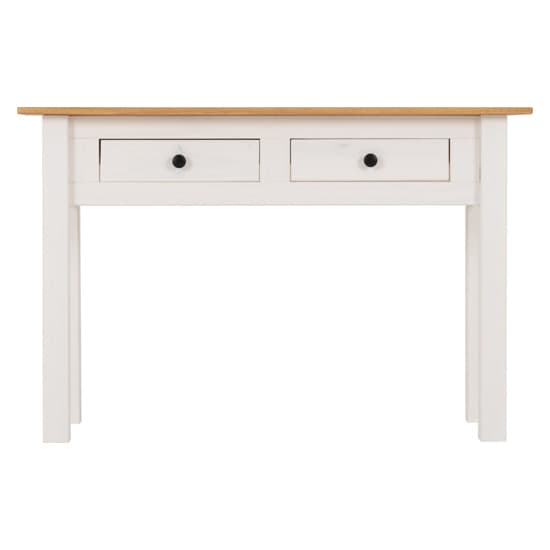 Pavia Console Table With 2 Drawers In White And Natural Wax_4