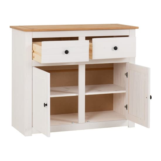 Pavia Sideboard 2 Doors 2 Drawers In White And Natural Wax_3