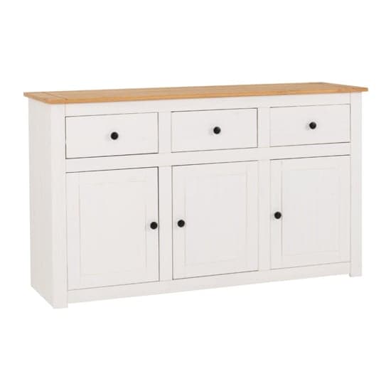 Pavia Sideboard 3 Doors 3 Drawers In White And Natural Wax_2