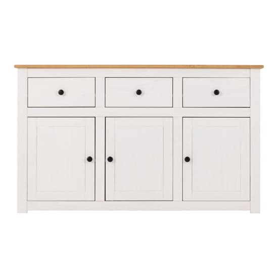 Pavia Sideboard 3 Doors 3 Drawers In White And Natural Wax_4
