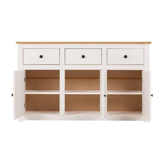 Pavia Sideboard 3 Doors 3 Drawers In White And Natural Wax_5