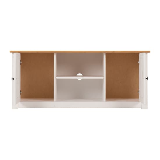 Pavia TV Stand With 2 Door 1 Shelf In White And Natural Wax_4
