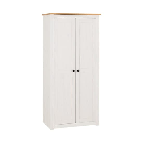 Pavia Wardrobe With 2 Doors In White And Natural Wax_2