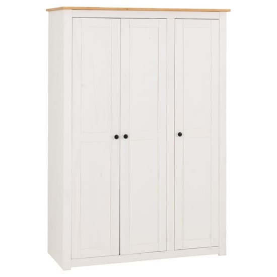 Pavia Wardrobe With 3 Doors In White And Natural Wax_2