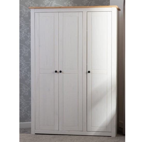 Pavia Wardrobe With 3 Doors In White And Natural Wax_1