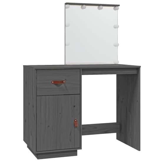 Panas Pinewood Dressing Table In Grey With LED Lights_3