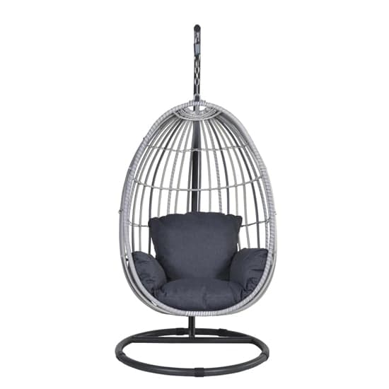 Paneya Synthetic Rattan Hanging Swing Chair In Cloudy Grey_2