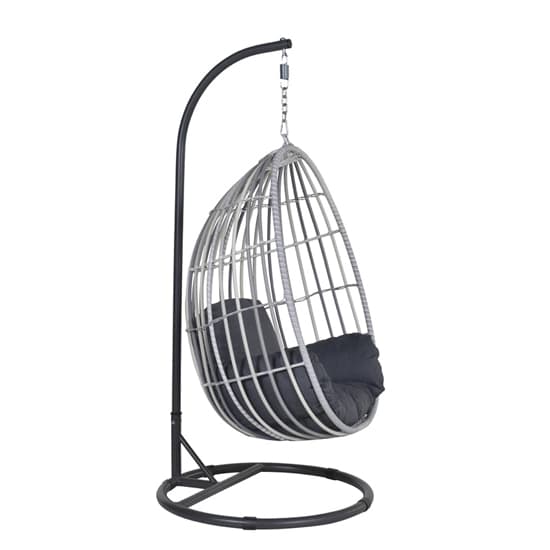 Paneya Synthetic Rattan Hanging Swing Chair In Cloudy Grey_3
