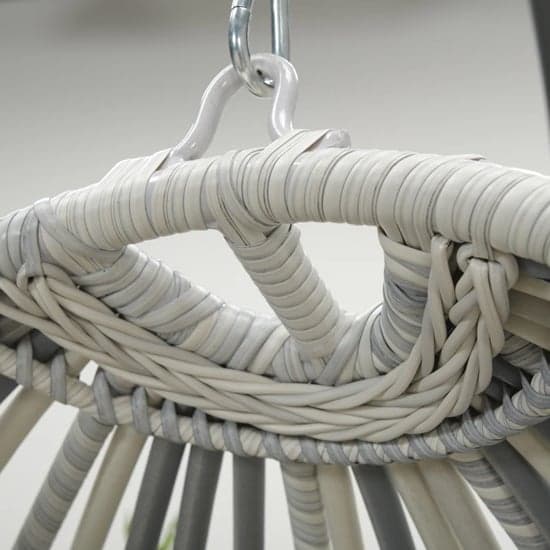 Paneya Synthetic Rattan Hanging Swing Chair In Cloudy Grey_4