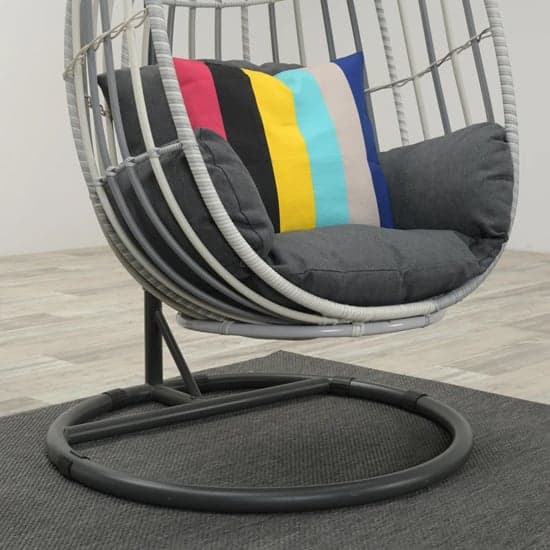 Paneya Synthetic Rattan Hanging Swing Chair In Cloudy Grey_8