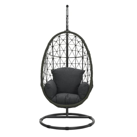 Paneya Synthetic Rattan Hanging Swing Chair In Rope Moss Green_9