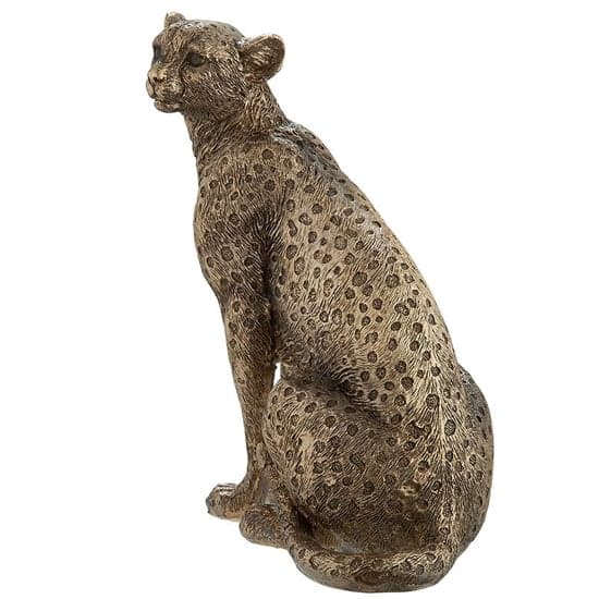 Panther Pablo Poly Design Sculpture In Antique Gold_2