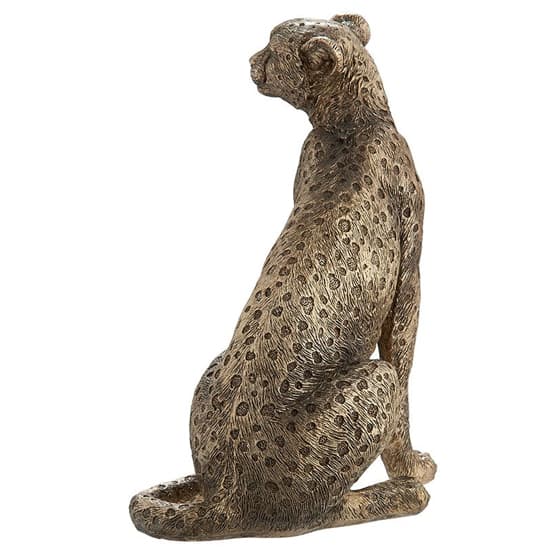 Panther Pablo Poly Design Sculpture In Antique Gold_3