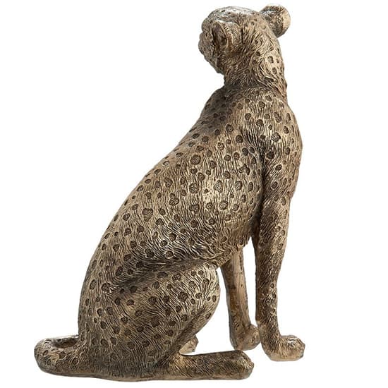 Panther Pablo Poly Design Sculpture In Antique Gold_4