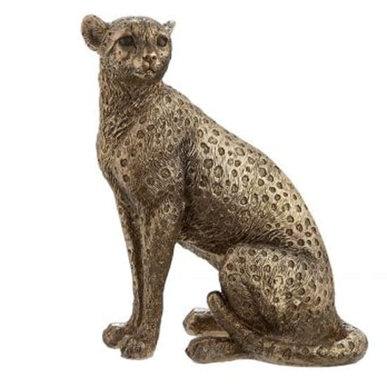 Panther Pablo Poly Design Sculpture In Antique Gold_1