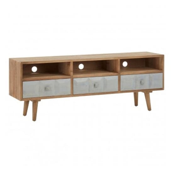 Papeka Wooden TV Stand With 3 Drawers In Natural And Whitewash_2