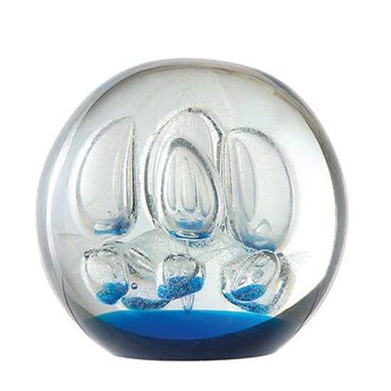 Paperweight Glass Ball Design Sculpture In Blue And Clear_2