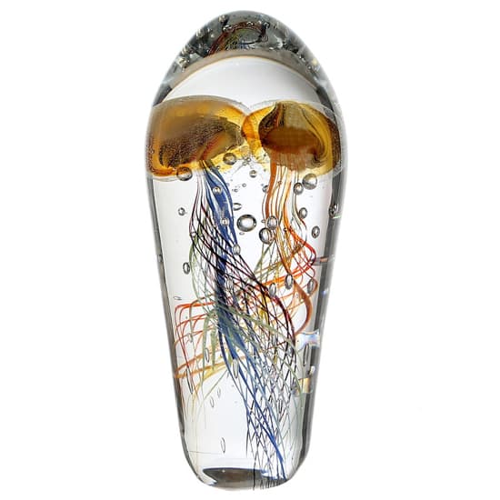 Paperweight Glass Medusa Design Sculpture In Gold_2