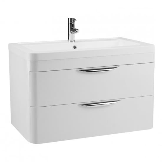 Paradox 80cm Wall Vanity With Ceramic Basin In Gloss White_2