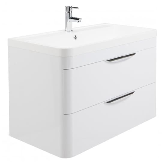 Paradox 80cm Wall Vanity With Polymarble Basin In Gloss White_2