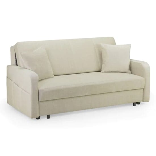 Palila Fabric 3 Seater Sofa Bed In Beige_1