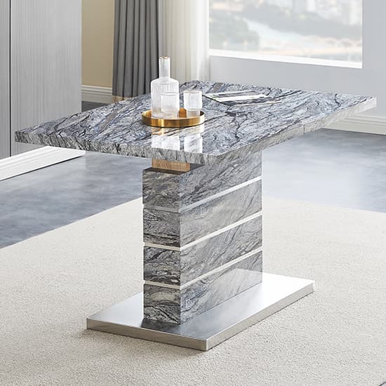 Parini Extendable Dining Table Small In Melange Marble Effect
